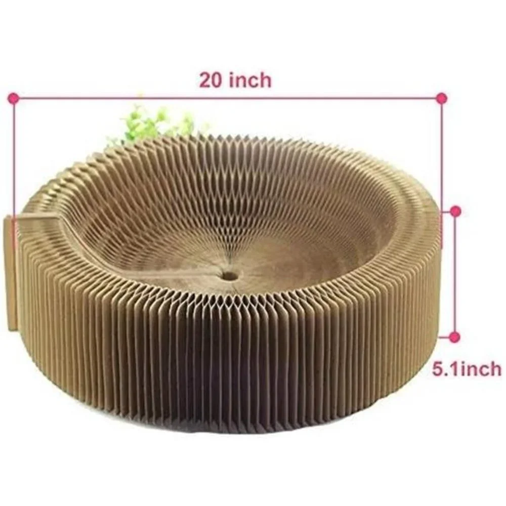 Cat Scratcher Lounge Bed - Collapsible Round Shape for Big cat